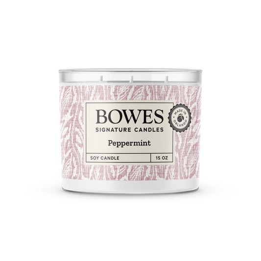Peppermint 15 oz Candle - Bowes Signature Candles - 